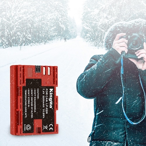 Bộ 2 pin KingMa 2000mAh LP-E6NH và bộ sạc kép màn hình LCD dành cho máy ảnh Canon