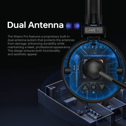 Tai nghe liên lạc nội bộ không dây CAME-TV WAERO Pro Full Duplex Dual Antenna 1.9G trọng lượng nhẹ - 16 tai nghe + 2 gói Nano
