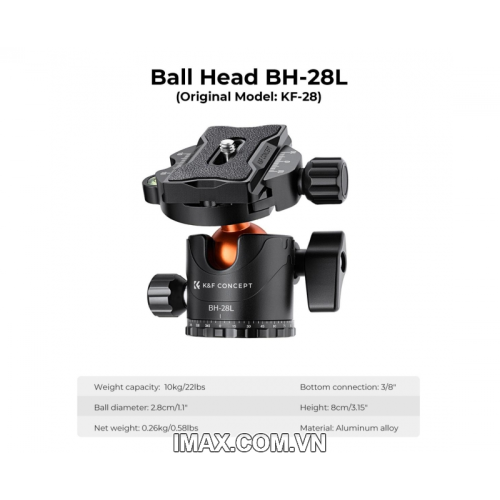 Chân máy ảnh K&F Concept T254A7+ BH-28L - KF09.119