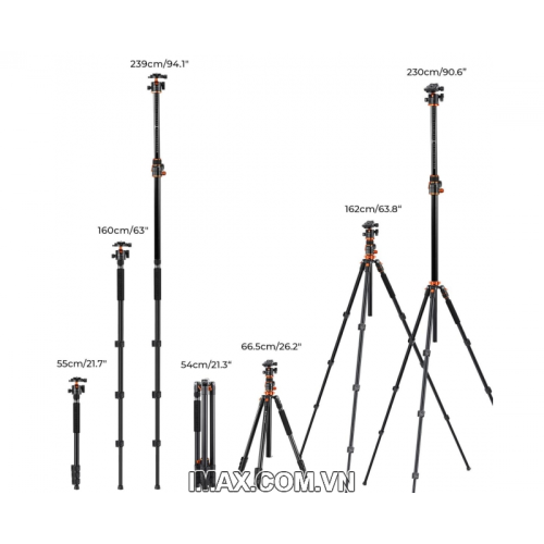 Chân máy ảnh K&F Concept T254A7+ BH-28L - KF09.119