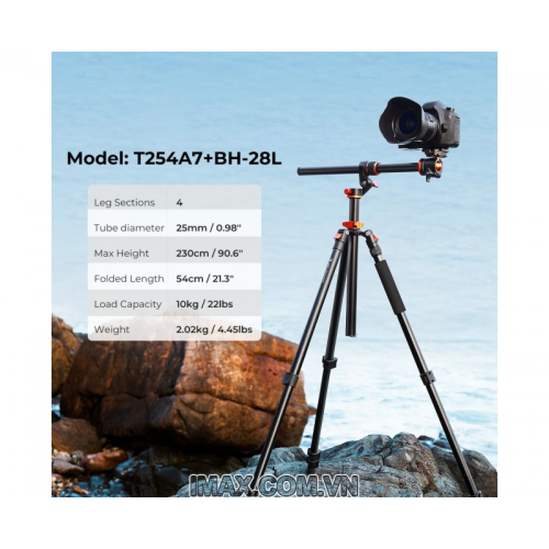 Chân máy ảnh K&F Concept T254A7+ BH-28L - KF09.119