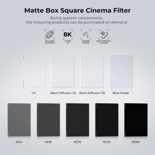 K&F Black Mist 1/4, 1/8 Filter 4x5.65" Dreamy Effect Filter, Compatible with Tilta / SmallRig Matte Box, 4mm Slim/HD Optical Glass/Multi Layer Coating
