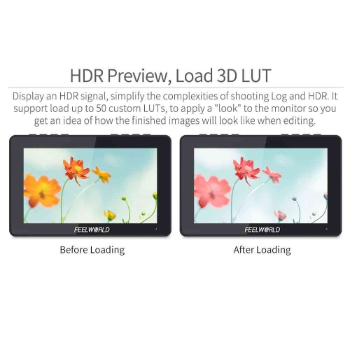FEELWORLD LUT7S PRO 7 inch 2200NITS DSLR Camera Field Monitor 3D Lut Touch 4K HDMI 3G-SDI F970 KIT
