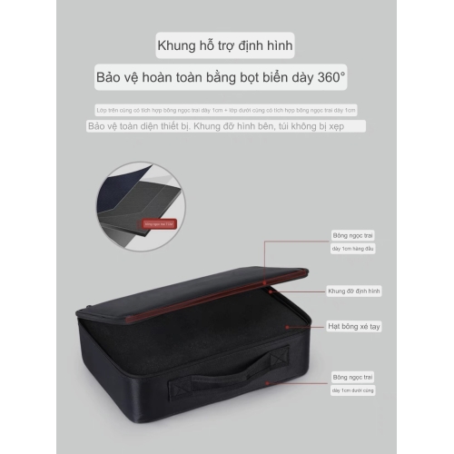 Hộp chống sốc công cụ bảo vệ - Túi đựng ống kính chụp ảnh chống sốc di động (Size S-M-L)
