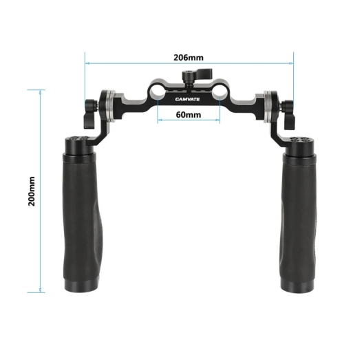 Tay cầm máy ảnh với Bộ chuyển đổi kẹp thanh 15mm & ARRI Rosettes Mount cho máy ảnh DSLR Rig Hệ thống hỗ trợ thanh 15mm