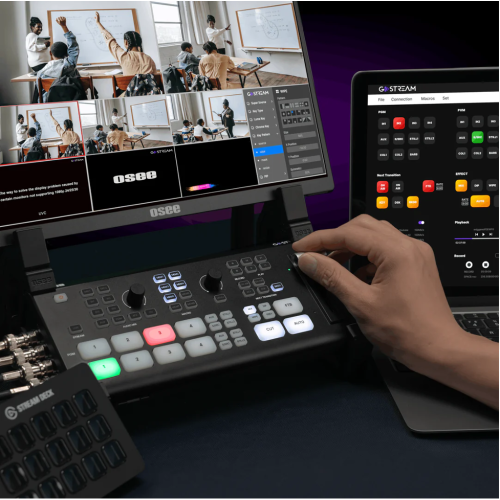 Osee GoStream Duet nhiều camera SDI và HDMI với bản ghi SD , Bộ chuyển mạch trộn video phát trực tiếp