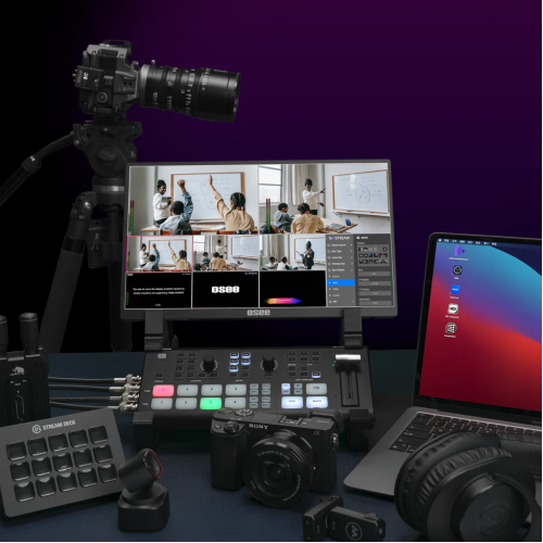 Osee GoStream Duet nhiều camera SDI và HDMI với bản ghi SD , Bộ chuyển mạch trộn video phát trực tiếp