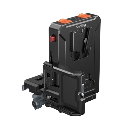 Tấm gắn pin V-Mount quản lý nhiều pin thông minh cho nguồn điện liên tục và khả năng sạc pin liền mạch.