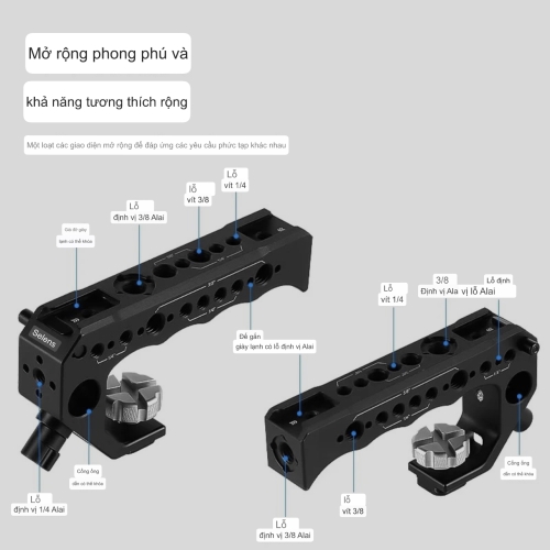 Top handle thương hiệu Selens hỗ trợ gắn khung máy ảnh, quay phim nhẹ bền và dễ sử dụng