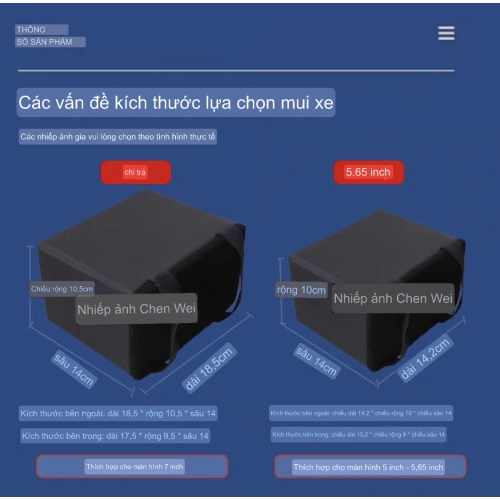 (Loại nhỏ) Miếng che sáng cho Mornitor 5inch Lilliput , smallHD , TVlogic , Portkeys 