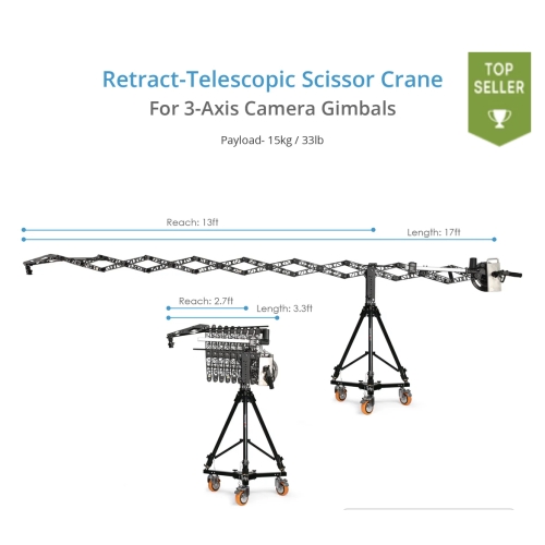 Gói cần cẩu camera dạng kéo dài Proaim Powermatic Scissor 17ft
