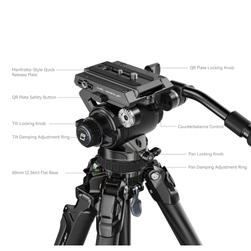 SmallRig x Potato Jet Tribex Hydraulic Carbon Fiber Tripod Kit 4259