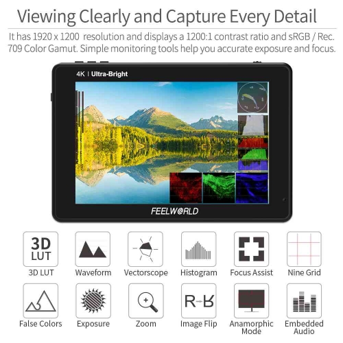 FEELWORLD LUT7 PRO 7INCH 2200NITS MÀN HÌNH MÁY ẢNH LUT TOUCH F970