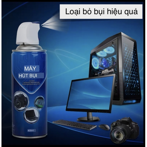 Bình xịt khí nén vệ sinh đa năng, vệ sinh lens, máy tính, lap top, máy ảnh, điện thoại thể tích 400ml (Có vòi xịt)