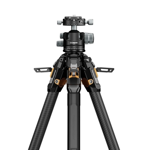 Chân máy COMAN T1A40 4 đoạn bằng sợi carbon, đầu bi thủy lực kép xoay toàn cảnh, chiều cao 66,5 inch, tải trọng 44 lb.