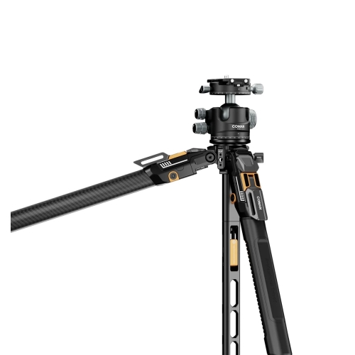 Chân máy COMAN T1A40 4 đoạn bằng sợi carbon, đầu bi thủy lực kép xoay toàn cảnh, chiều cao 66,5 inch, tải trọng 44 lb.