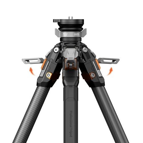 Chân máy quay phim và chụp ảnh COMAN T1S bằng sợi carbon, kiểu mở nhanh, có đầu bát, 4 chân, cao 64,8 inch.