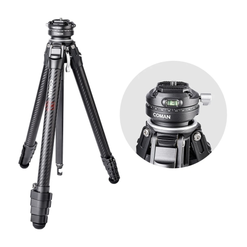 Chân máy ảnh du lịch chuyên nghiệp Coman Zero F38 bằng sợi carbon với đầu bi Arca và ngàm tháo nhanh DJI.