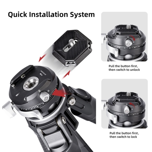 Chân máy ảnh du lịch chuyên nghiệp Coman Zero F38 bằng sợi carbon với đầu bi Arca và ngàm tháo nhanh DJI.