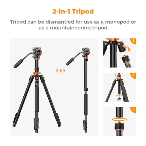 Chân máy ảnh K&F Concept K234A7+FH-03 - KF09.136