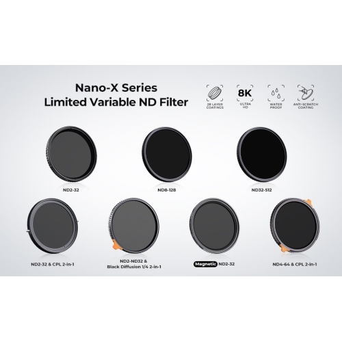 Filter Kính lọc K&F Concept 2 in 1 CPL Nano-X Series ND4 - 64 / 82mm