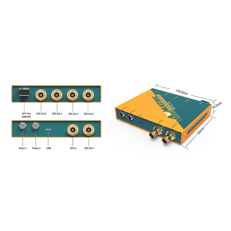 AVMATRIX SD1151-12G  - Bộ khuếch đại phân phối lại xung hỗ trợ tín hiệu 12G-SDI 1x5