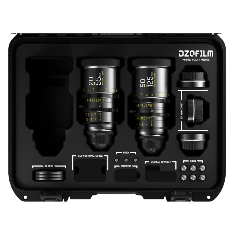 Bộ 3 ống kính DZOFilm Pictor Zoom kèm hộp đựng (12-25/20-55/50-125, T2.8) (Đen)