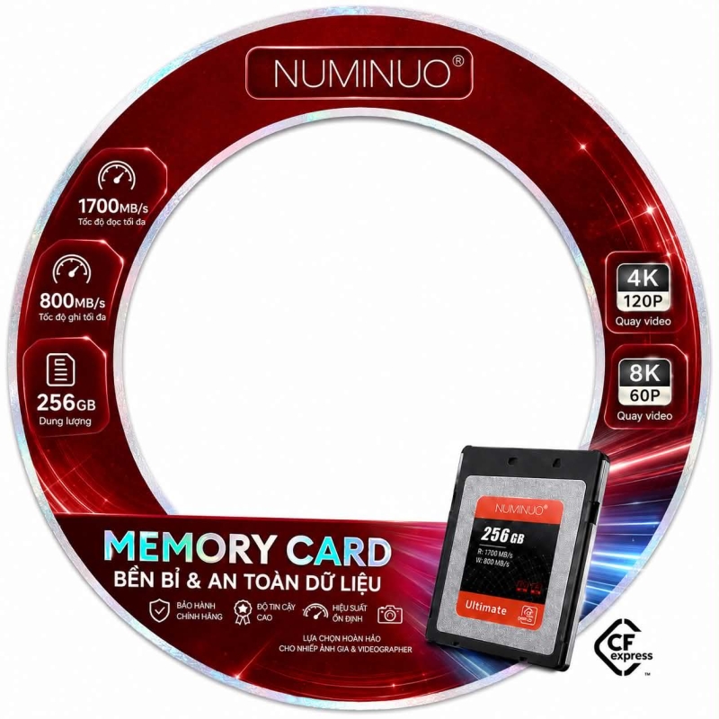 Thẻ nhớ NUMINUO CFEXPRESS TYPE B 256GB Nikon Z9/Z6II/Z7II/R5C/XH2S/GH6