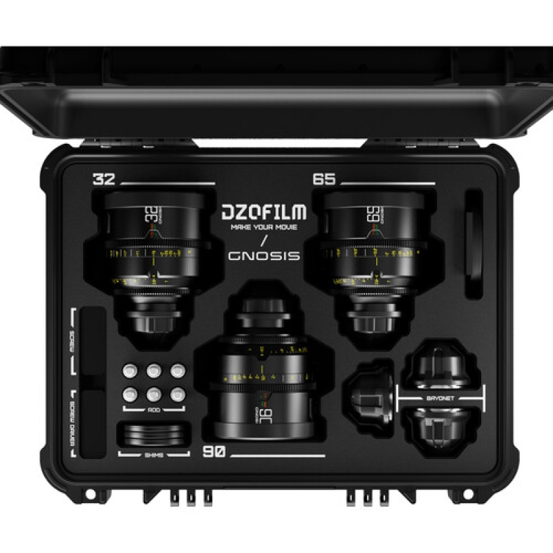 Bộ 3 ống kính Macro Prime 32, 65, 90mm T2.8 của DZOFilm (LPL có ngàm PL & EF)
