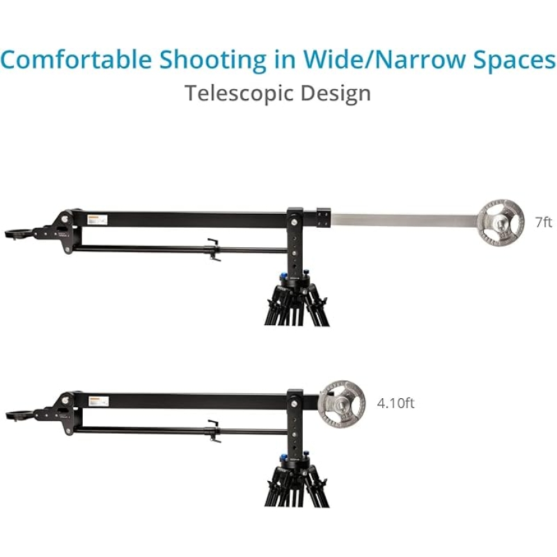 Cần trục máy quay Proaim 7' Wave-2, nghiêng ngang, chân đế Dolly | Tương thích với Gimbal