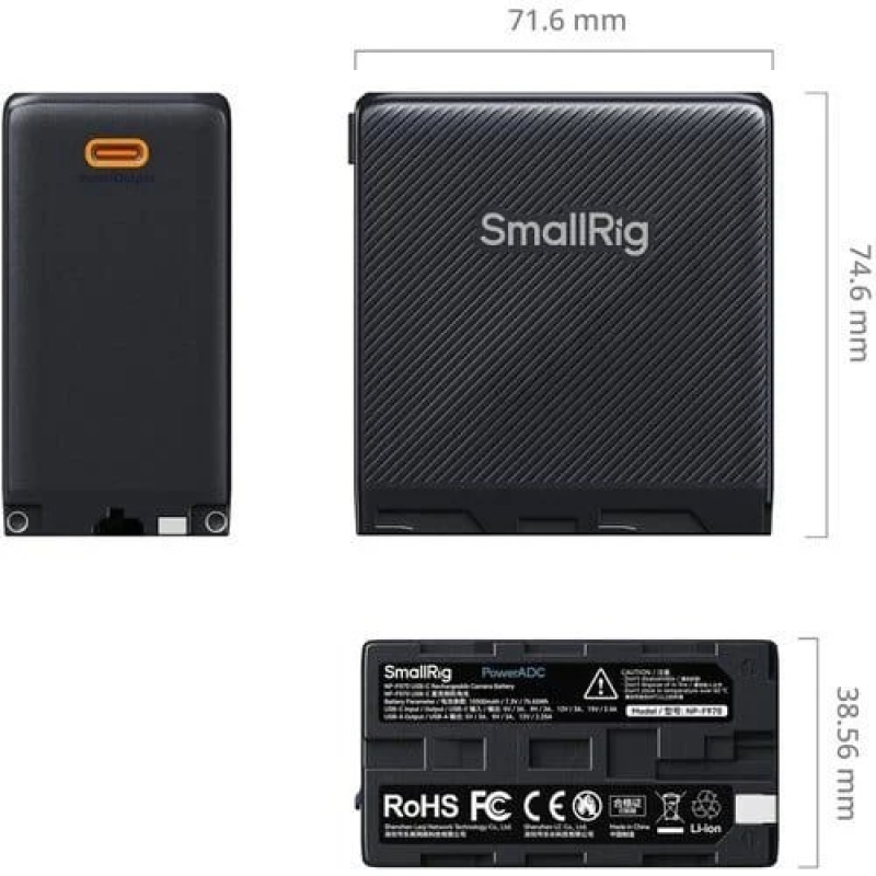 Pin SmallRig 4469 NP-F970 USB-C (Black)
