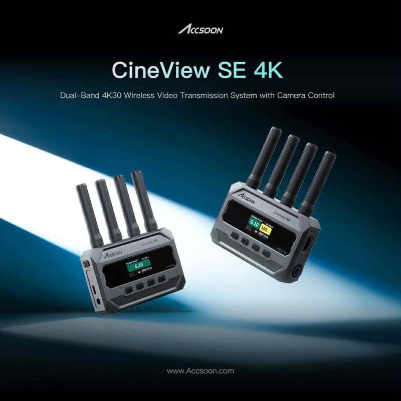 Accsoon Cineview SE 4K - Hệ thống truyền video không dây băng tần kép 4K30 với khả năng điều khiển camera.