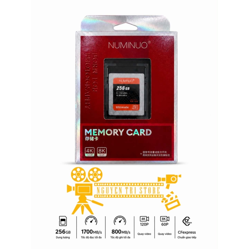 Thẻ Nhớ NUMINUO CFEXPRESS 256GB/512GB Type A dùng cho FX6/FX3/FX30/A7S3/A7M4