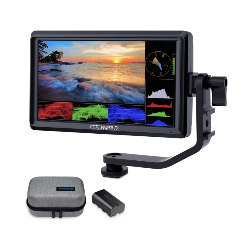 FEELWORLD FW568 V3 Màn hình trường máy ảnh DSLR 6 inch với Hỗ trợ lấy nét video dạng sóng LUTs