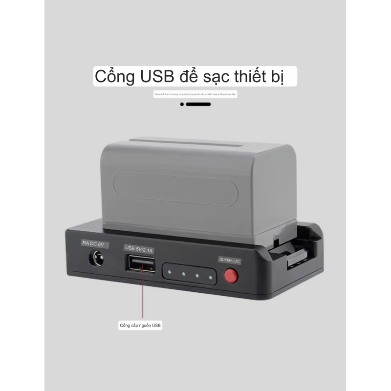 Đế pin NPF 970/F750/F550 cho máy ảnh kĩ thuật số Sony Cannon Nikon