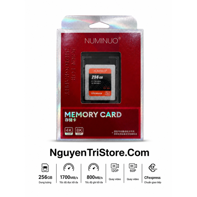 Thẻ nhớ NUMINUO CFEXPRESS TYPE B 256GB Nikon Z9/Z6II/Z7II/R5C/XH2S/GH6
