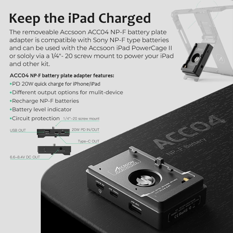 Accsoon Power Cage Pro Ⅱ cho iPad 12,9 inch