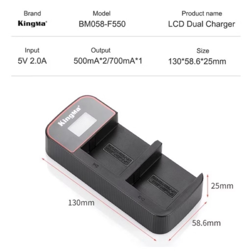 Sạc đôi King ma dành cho pin NPF 970/F960/F550/F570