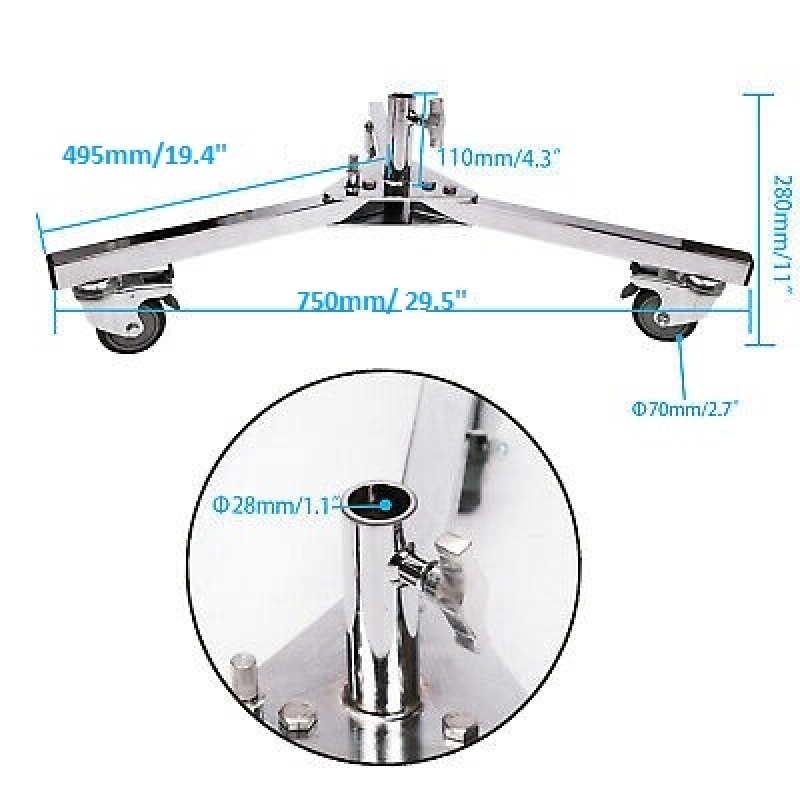 Chân đèn inox tải trọng cao 20 inch