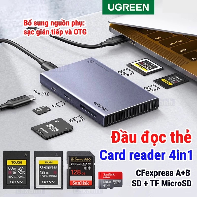 Đầu đọc thẻ nhớ  UGREEN CF Express CFExpress Type-A Type-B SD TF card USB 3.2 High Speed 10Gbps Card Reader