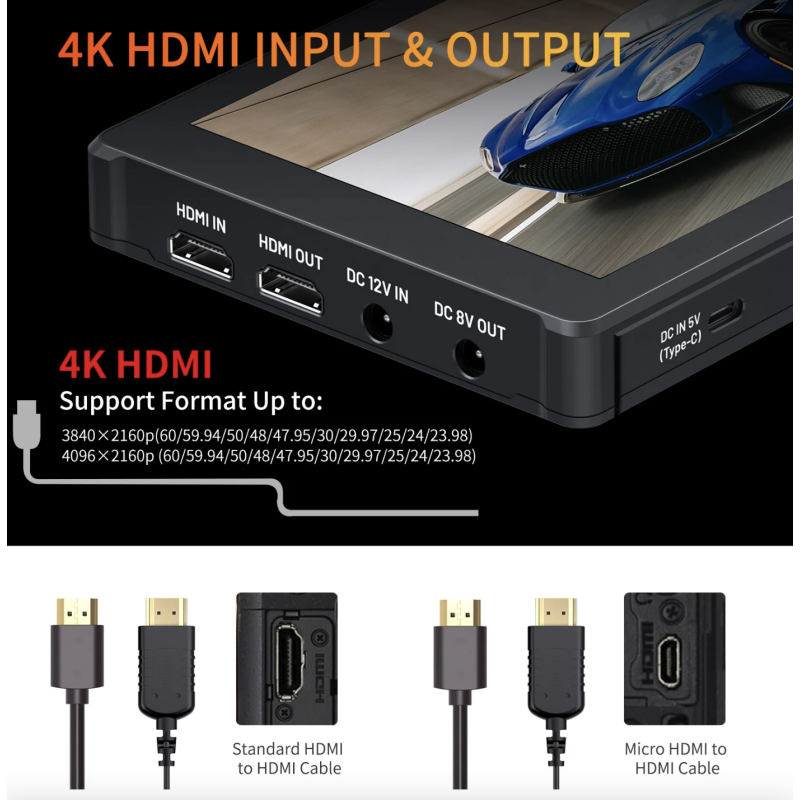 FEELWORLD F7 PLUS 7 inch 1200nit cho máy ảnh DSLR 4K HDMI