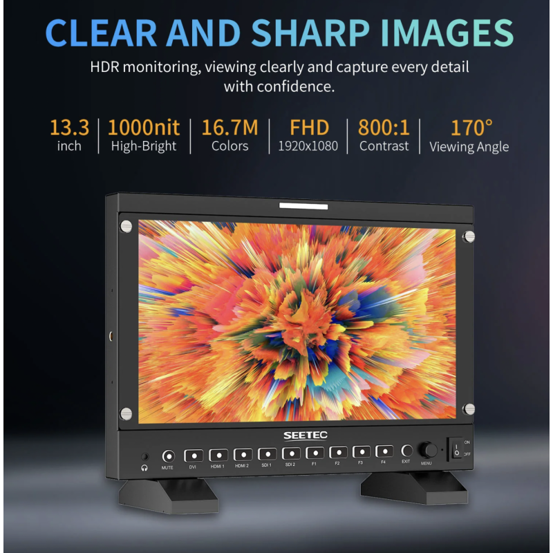Màn hình phát sóng SEETEC P133 PRO 13.3 inch 1000nit độ sáng cao với LUT dạng sóng HDMI SDI