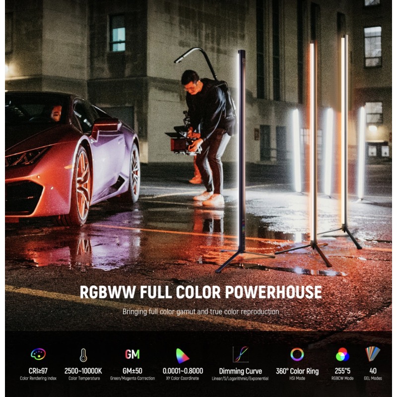 NEEWER TL120C RGB Tube Light with APP/2.4G/DMX Control 