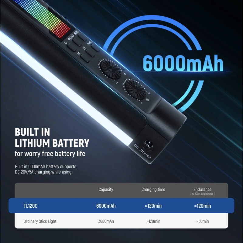 NEEWER TL120C RGB Tube Light with APP/2.4G/DMX Control 