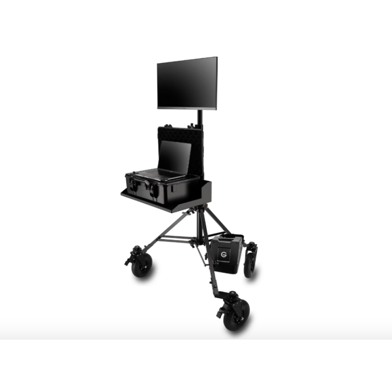 Proaim Alpha Mobile Workstation: Stand, Laptop & Accessory Tray, VESA Monitor Mount