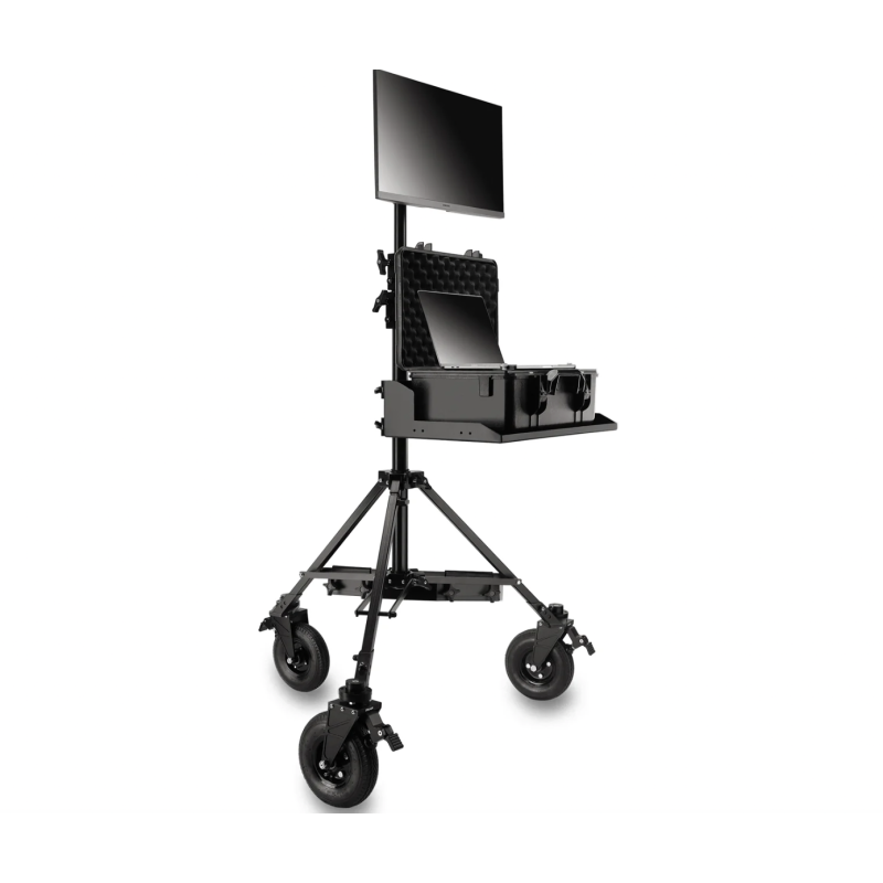 Proaim Alpha Mobile Workstation: Stand, Laptop & Accessory Tray, VESA Monitor Mount