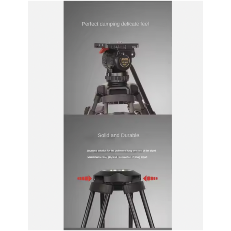 Chân máy quay video chuyên nghiệp Jiepai V12 chịu lực cao có đế 100mm