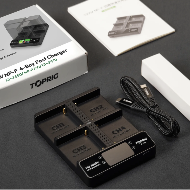 Accsoon TOPRIG 100W 4-Bay NP-F Fast Charger