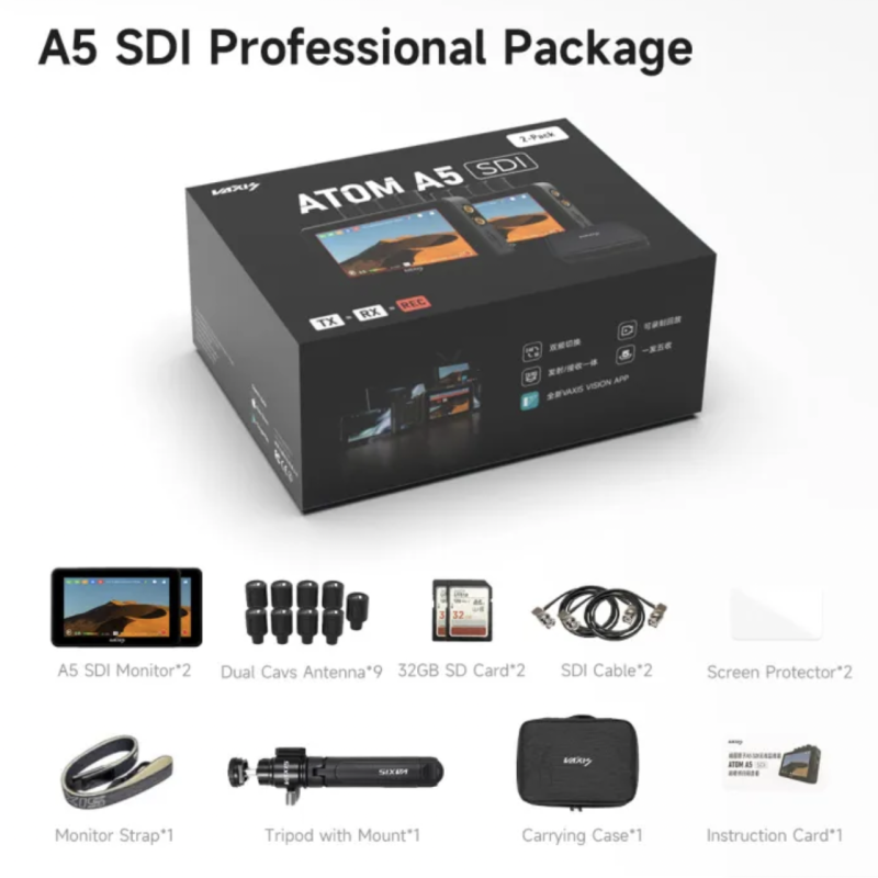 Vaxis Atom A5 SDI Wireless Monitor Professional Package