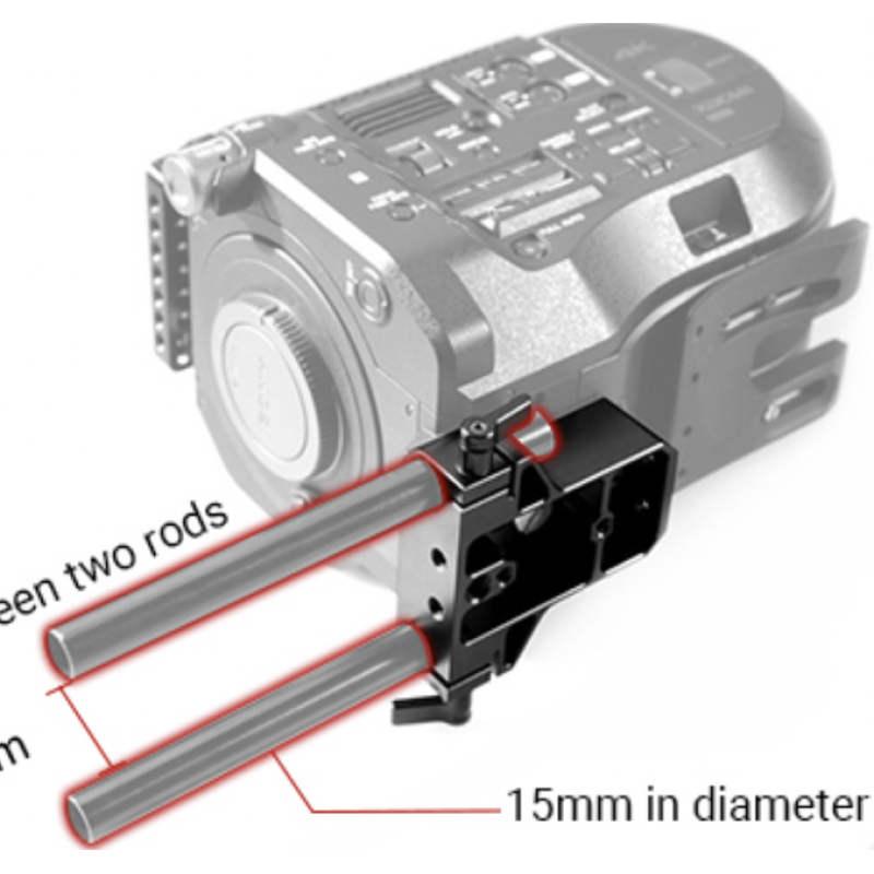Tấm đế SmallRig với kẹp thanh kép 15mm 1674